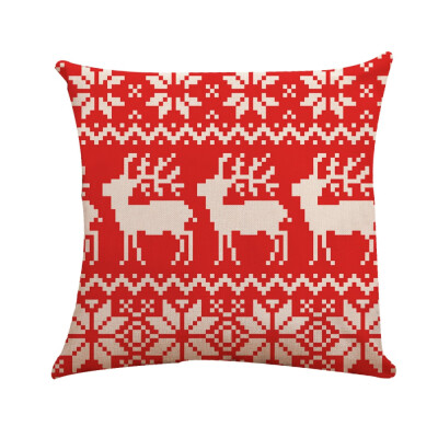 

Tailored Xmas Cotton Pillow Case Linen Cushion Cover Merry Christmas Home Decoration