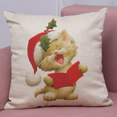 

Gobestart New Christmas Cotton Linen Pillow Case Sofa Cushion Cover Home Decor