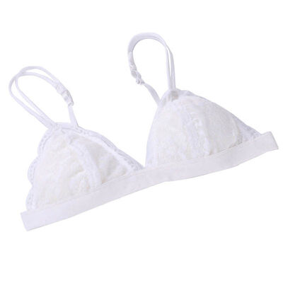 

ROPALIA Women Solid Floral Sheer Lace Bra One Piece Wireless Cute Ladies Crop Top Female Lingerie