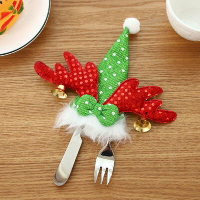 

Christmas Cutlery Bag Cutlery Cover Christmas Ornaments Christmas Supplies Santa Claus Table Cutlery Cover