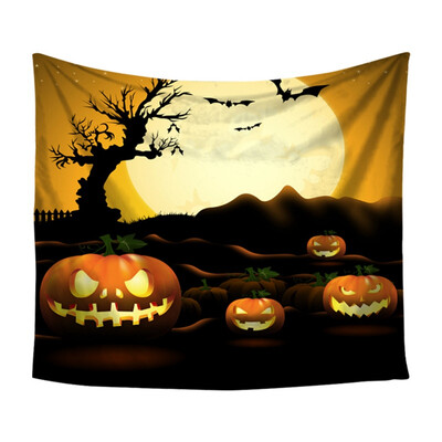 

1pc Halloween theme tapestry night pumpkin&ghost tapestry home decor party gift