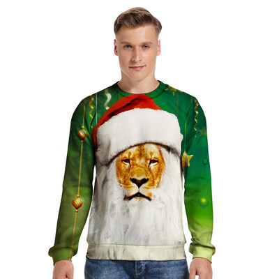 

New Women Digital Christmas 3D Printed Sweaters Round Neck Pullover Long Sleeve Casual Loose Tops
