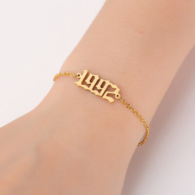 

1980-2000 Pendant Charm Bracelets Stainless Steel Chain Jewelry Gifts For Women Men Baby Child Time Past Birthday Gifts