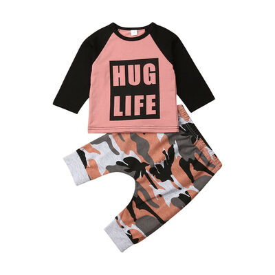 

Newborn Baby Boy Autumn Clothes Letter Tops T-shirt Long Pants Outfits Tracksuit