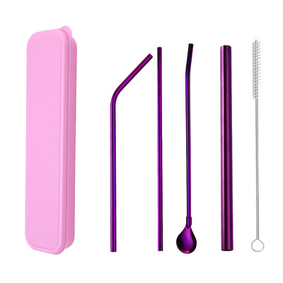 

Toponeto Long Stainless Steel Metal Drinking Straws With Cleaning Brushes Set Recycle