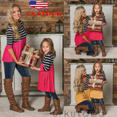 

Mommy&Me Striped Dress Mother Daughter Sundress Family Look Matching Outfit
