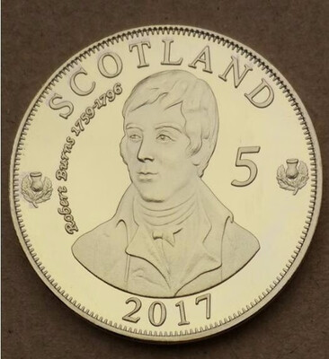 

Robert Burns 40MM Medal Souvenir Coin Schotland Gold Plated