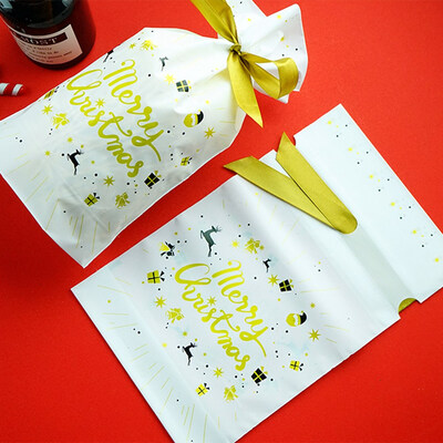 

New Christmas Gift Bag Cookie Candy Package Party Cookies Pastry Tool Santa Claus Christmas Decor Drawstring
