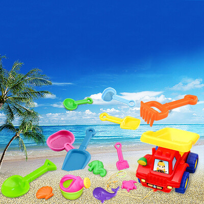 

YIWULA14x Beach Kid Sand Mould Sets Spade Rake Kits Sand Building Molds Pit Toy Gifts