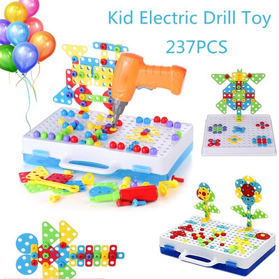 

Willstar 237PCS Toys Electric Drill Tool Drill Puzzle Educational Toys for Kids Design Building Toy