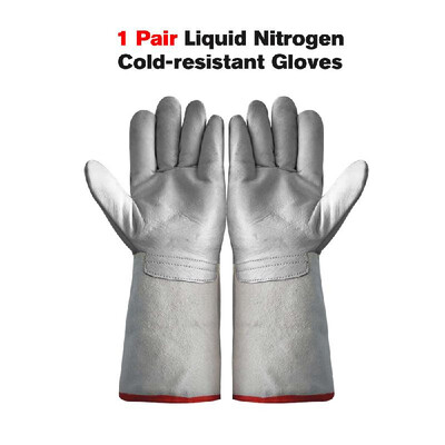 

Pair of Working Gloves Low Temperature Liquid Nitrogen Gloves Antifreeze Cold-resistant with Thick Warm Sponge Dry Ice Gloves Hand