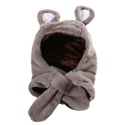 

Baby Caps Kids Hat for Girls Boys Winter Knit Scarves Cute Plus Velvet Warm Cartoon Hat with Scarf Sets