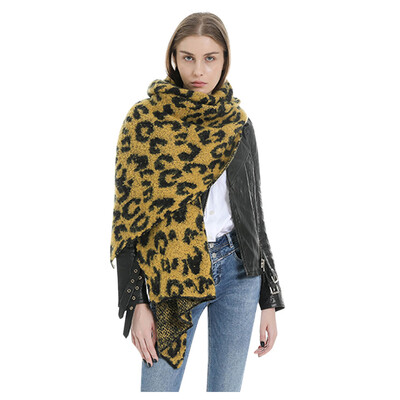 

Tailored Women Winter Warm Leopard Printed Long Shawl Soft Long Neck Scarf