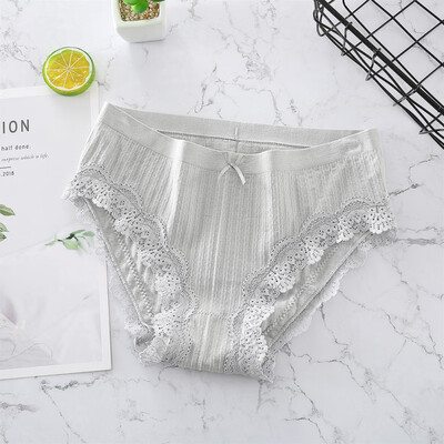 

Female Modal Lace Mid-Rise Breathable Panties Sexy Traceless Bow Twist Cotton Panties Seamless Underwear Briefs Lingeries
