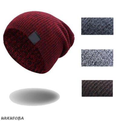 

Unisex Knitted Ski Cotton Beanie Skull Hat Women Men Cuff Plain Winter Warm New