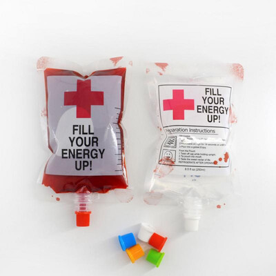 

Halloween Decoration 250ml Medical Blood Bag PVC Material Bag Party Decoration Reusable Blood Bag Halloween Vampire Pouch Props