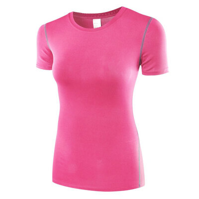 

Women Compression Tshirt Dry Quick Short Sleeve T-shirts Fitness Women Elastic nastics Slim Tight T-shirt