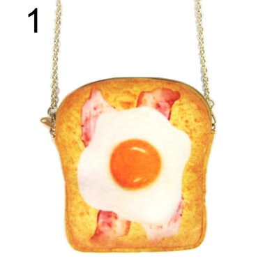 

Creative Toast Bread Shape Women Small Crossbody Shoulder Bag with Chain Strap