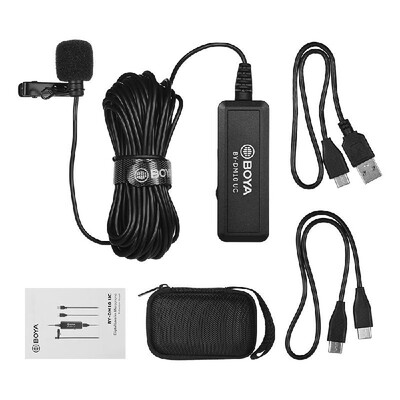 

BOYA BY-DM10 UC USB Lavalier Lapel Microphone Mic Clip-on Omni-directional for Type-C Smartphone Tablet&USB Laptop Computer