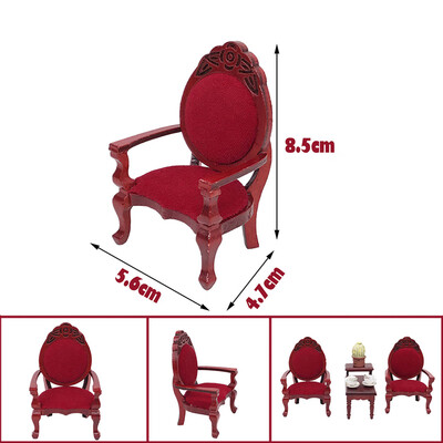 

YIWULAVintage Mini Dollhouse Furniture Carved Chairs Miniature Kids Pretend Play Toys