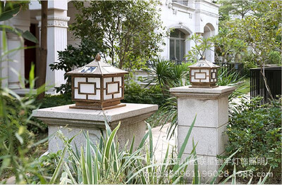 

Solar light led square wall lamp home door pillar lamp super bright column head light square Chinese word lamp