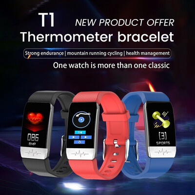 

Temperature Measuring Smart Bracelet Fever Monitor Health Fitness Tracker Ecg Monitor Smartwatch For Iphone Android