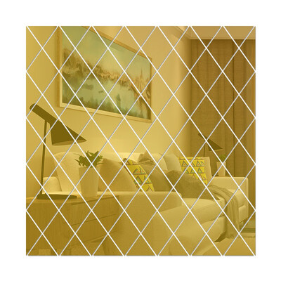 

Diamonds Triangles Wall Stickers Splicing Art Mirror Surface Wall Sticker DIY Wall Decals for Living Room Home Decor