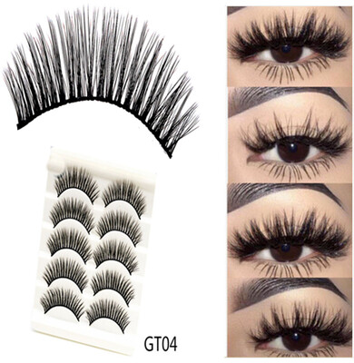 

Gobestart 3D Imitation Water Mane Stereo Fiber False Eyelashes Long Thick Eyelashes 5Pairs