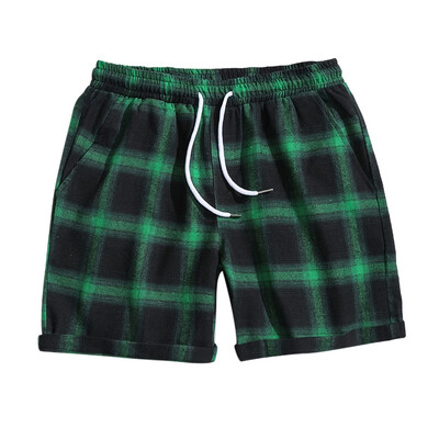 

Tailored Mens Fashion Casual Lattice Leisure Wide Sport Plaid Slim Shorts Pants