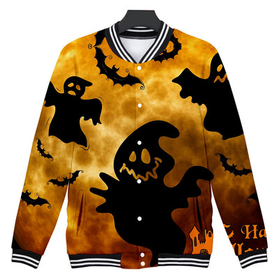 

Toponeto Mens Casual Scary Halloween Lover 3D Print Party Long Sleeve Coat Top Blouse