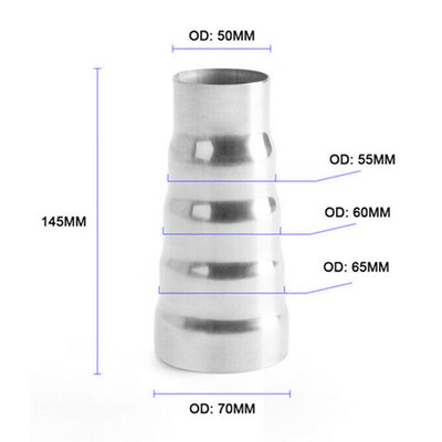 

Silver Car Intake Pipe Stainless Steel 145mm Adapter Filter Induction Accessory