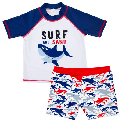 

Toddler Boys Summer Swimsuit Short Sleeve Cartoon Print Swimwear Beach Split Suit fashion swimsuit for 0-6T