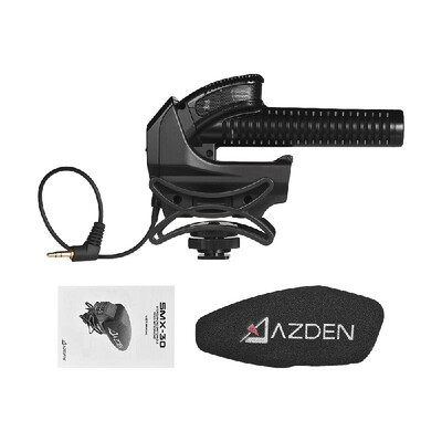 

AZDEN SMX-30 StereoMono Switchable Video Microphone Wide Frequency Response Low Noise Operation Gain Control with Brand New Shock