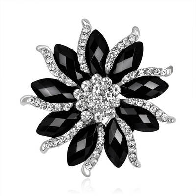 

Women Girls Rhinestone Flower Brooch Girls Plated Alloy Breastpin Scarf Clothing Pin Jewelry Gift