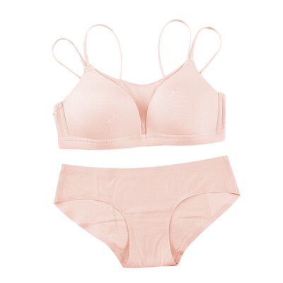 

Fashion New Sexy Underwear Two-piece Small Chest Solid Color Thin Bra Briefs Women Sexy Beatiful Girl Sweet BraBriefs