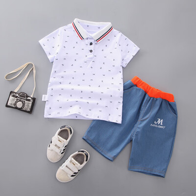 

Boys Sets Summer Kids Boys Short Sleeve Letter Print Tops Blouse T-shirtShorts Children Casual Outfits Sets for 0-4Y