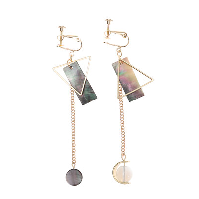 

New Fashion Simple Elegant Geometric Delicate Long Earrings Asymmetric Women Lady Earrings