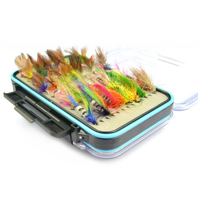 

64 pcsset Various Dry Flies Fish Hook Lures fishing Dry Fly Fishing Trout Salmon with box