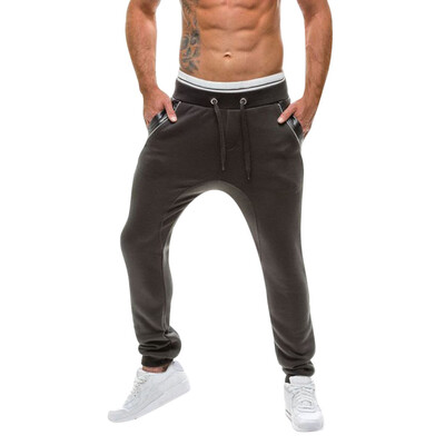 

Gobestart Fashion Mens Casual Solid Loose Patchwork Color Sweatpant Trousers Jogger Pant