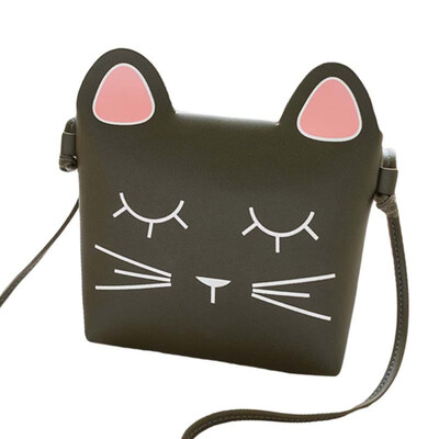 

Women Cute Cat Shaped Faux Leather Small Crossbody Shoulder Bag Phone Holder