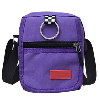 

Fashion Women Color Block Wide Strap Zipper Small Crossbody Shoulder Canvas Bag