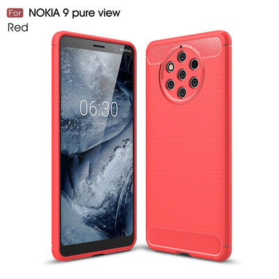 

Goowiiz Phone Case For Nokia 718171 Plus9 Pure view Fashion Slim Carbon Fiber TPU Soft Silicone Prevent falling