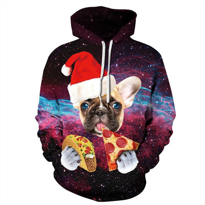 

2018 NWT Winter Autumn Fashion Men Sports Coat Pullover Hoodies Galaxy 3D Print Christmas Plus size Hooded