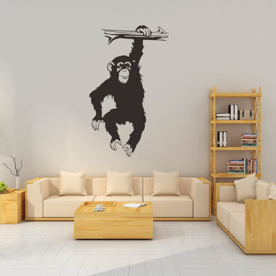

Wall Decal Gorilla Wall Decor Sticker Black Gorilla Monkey Decal for Living Room Bedroom Background Wallpaper Vinyl wall decor