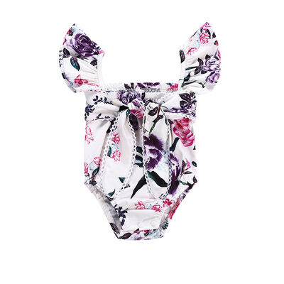 

Summer Baby Girl Strap Sleeveless Bodysuit Flower Print Dress Infant Jumpsuit Outfitsborn Clothes