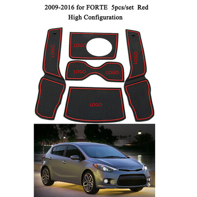 

5pcsset Door Non-slip Groove Pad Gate Slot Mat Decor Replacement For Kia Forte 2009-2016 High Configuration