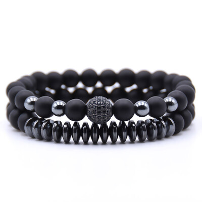 

Lava Stone Bracelet Women Men Natural Stone Lava Rock Bracelet Handmade Matte Black Beaded Bracelets