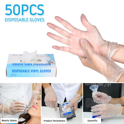 

50PCS disposable PVC powder-free transparent gloves