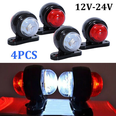 

4pcs For Car Truck Trailer Van 12V-24V LED Side Marker Lights Outline Lamps Bulb