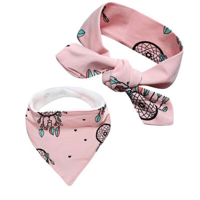 

New Cotton Baby Bibs Burp Cloth Set Bow Hair Stuff Cartoon Triangle Baby Bibs Burp Cloth Reusable Baby Toddler Bib Apron